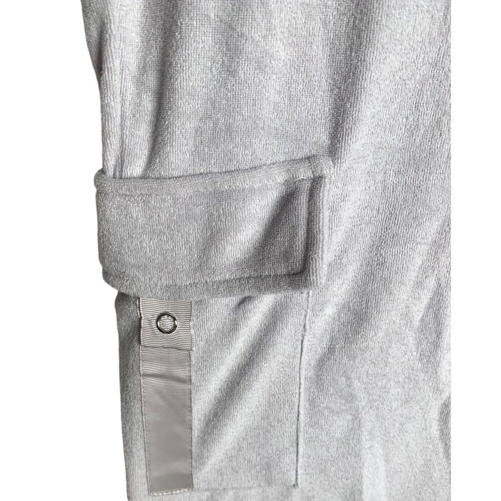 •SOLD•BCBGMAXAZRIA Silver Embellished Terry Cloth Wide Leg Track Pants NWT XL - Picture 6 of 8